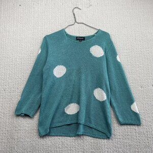 Putorti Retro Groovy Alt Polka Dot Oversized Scandinavian Knit Blue Wom Sz M